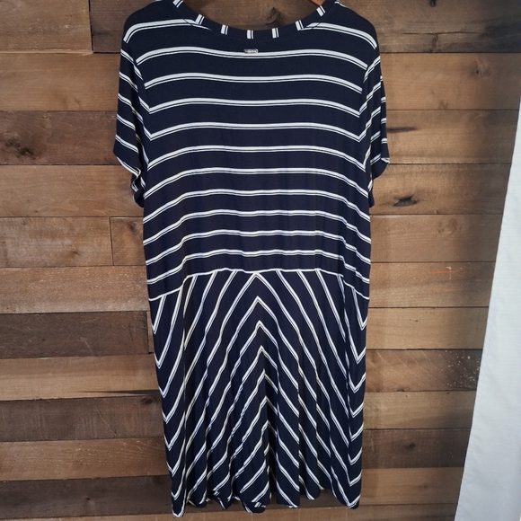 Calvin Klein Navy Womans Striped Dress SZ 1X - Picture 5 of 9